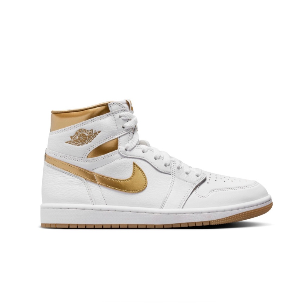 New! Nike Air Jordan 1 Retro High OG Women's "Metallic Gold" Shoe